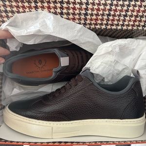 Martin Dingman David Pebble Gray Leather Sneakers Walnut